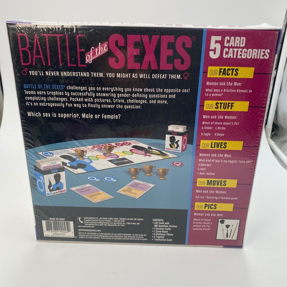 Battle of the Sexes Board Game Spin Master‎ Adult Trivia Party Game New Sealed - Picture 3 of 6